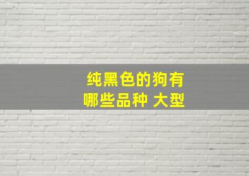 纯黑色的狗有哪些品种 大型